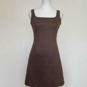 Banana Republic Checkered Brown Mini Dress